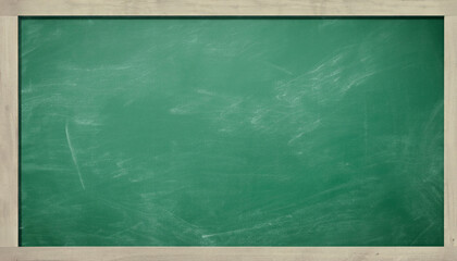 Empty rubbed out on green blackboard chalkboard texture background for classroom or wallpaper, add text message. - obrazy, fototapety, plakaty