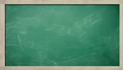 Foto op Plexiglas Empty rubbed out on green blackboard chalkboard texture background for classroom or wallpaper, add text message. © Uuganbayar