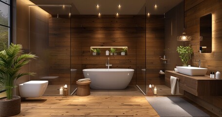The Subtle Elegance of Wooden Details in a Modern Bathroom