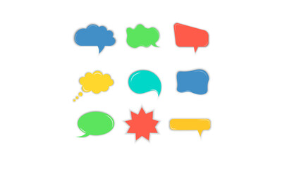 Collection of Hand-drawn comic speech bubbles or talk bubbles and Doodle conversation clouds. Dialogue chat bubbles with small talk phrases, think or talk clouds. vector symbols set.