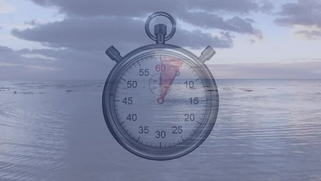 Animation of timer moving over sea