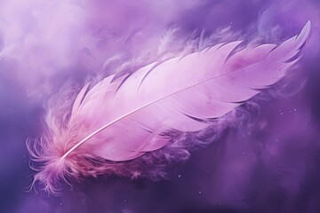 Feather purple clouds. Night ombre. Generate Ai