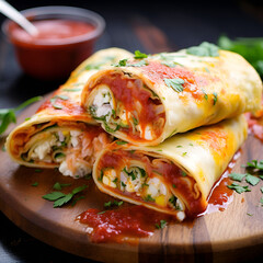 pancakes with chicken and vegetables