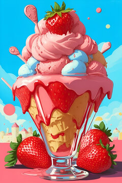 popart ice cream illustration