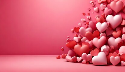 Generative AI  Walentynkowe abstrakcyjne pastelowe tło dla zakochanych par - kocham miłość serc. Wzór do projektu baneru
 - obrazy, fototapety, plakaty