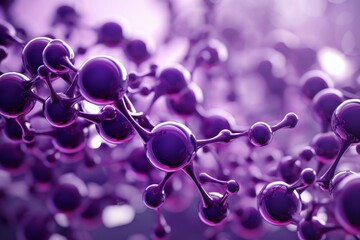 Purple cosmetic molecules. Spa medical. Generate Ai - obrazy, fototapety, plakaty