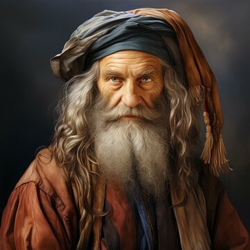 Illustration of Leonardo Da Vinci, famous Italian painter