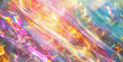 Celestial Ribbons: Rainbow Holographic Strips in the Air on Light_Generative AI