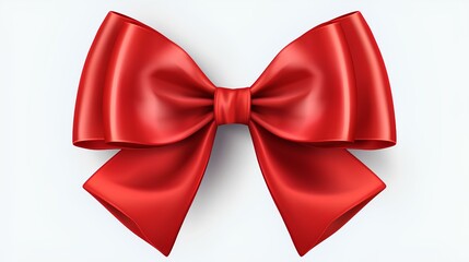 Red bow on a white background