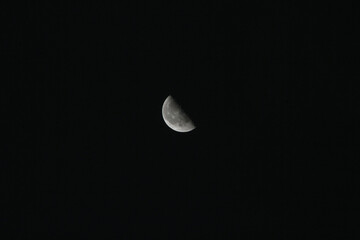 Vadodara, Gujarat / India - October 8, 2012 : A moon in the night sky.