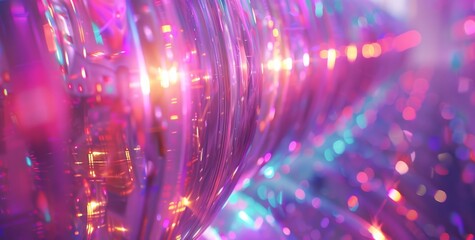 Luminous Spectrum: Neon Glows with Rainbow and Purple Colors, Shining in the Light_Generative AI