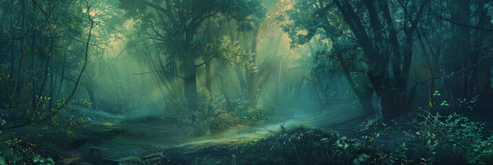 landscape of a magical forest, generative AI