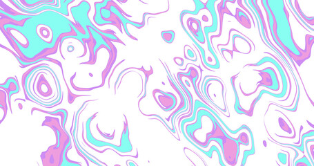 Abstract swirling pink and bright lime pattern illustration