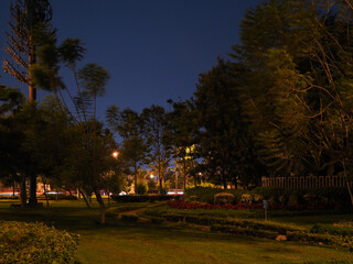 Views of the San Borja district in Lima Peru at night