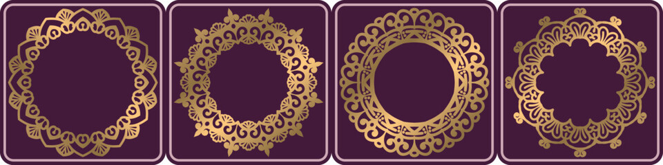 mandala circular. luxury mandala circle design set.