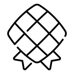 Ketupat Simple Line Icon Logo Symbol