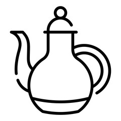 Arabic Teapot Simple Line Icon Logo Symbol