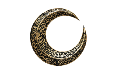 Arabic Calligraphy Crafting Ramadan's Crescent Glow Isolated on Transparent Background.