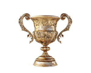 Fototapeta na wymiar Golden trophy isolated on transparent background
