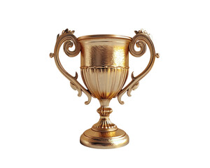 Fototapeta na wymiar Golden trophy isolated on transparent background