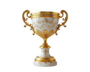 Golden trophy isolated on transparent background