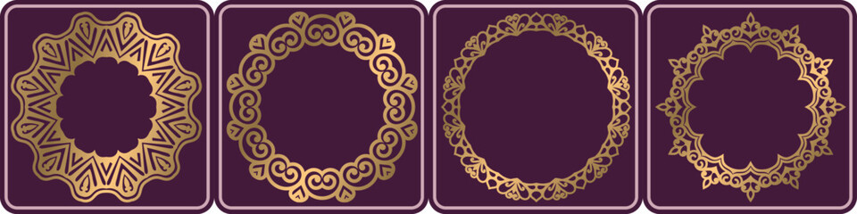 illustration art frame luxury mandala. decorative art frame.