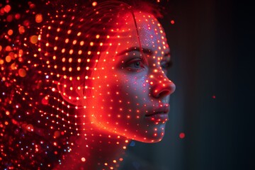 Humanoid robots facing each other, illustration