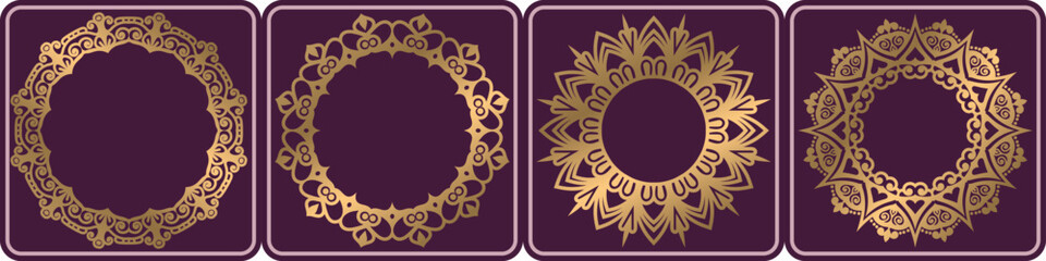 luxury mandala frame. decorative art frame design set.