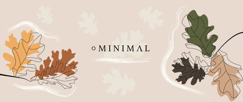 Flat illustration. Autumn oak leaves. Autumn season concept. Ideal for fabric, prints, cover..