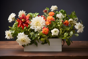 Stunning Array of GS Flowers in Full Bloom inside Rustic Wooden Box