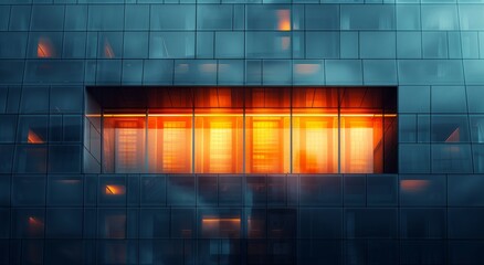 A captivating screenshot capturing the vibrant colorfulness and abstract reflections of a building adorned with amber lights, creating a mesmerizing piece of art