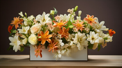 Stunning Array of GS Flowers in Full Bloom inside Rustic Wooden Box