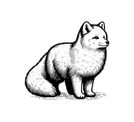Artic fox hand drawn vector illustration graphic