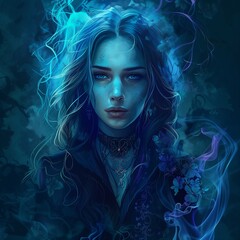 A mystical portrait of a girl in the style of Gothic fantasy. Portrait of a character from a Gothic novel