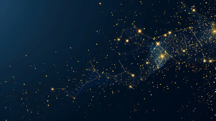 Celestial Constellations - Star Map on Navy Blue