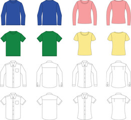 illustration of a set of shirts