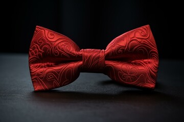 Red bow tie. Elegant fashion suit clothing accessory. Generate ai