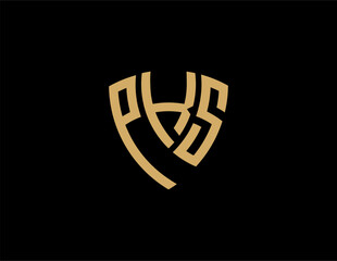 Obraz premium PKS creative letter shield logo design vector icon illustration