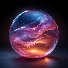 A swirling ball of energy on a dark background. 