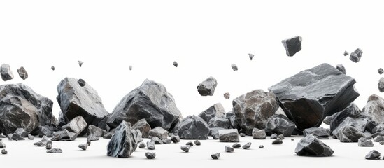 Fototapeta na wymiar A collection of picturesque rocks isolated on a clean white background for design inspiration