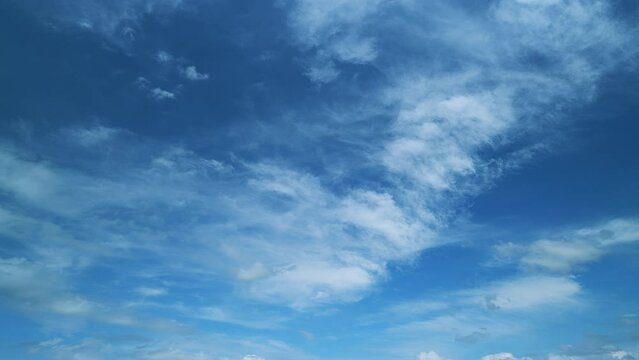 Beautiful blue sky with cirrus clouds background. Sky with clouds weather nature cloud blue.