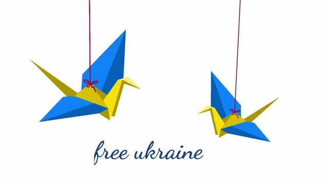 animation of origami dove for free ukraine 