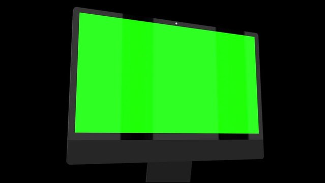 Desktop mockup with green screen display series for app commercials, mockup show cases, mobile Website Presentations	