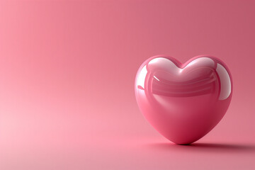 3d pink heart on soft pink bakcground