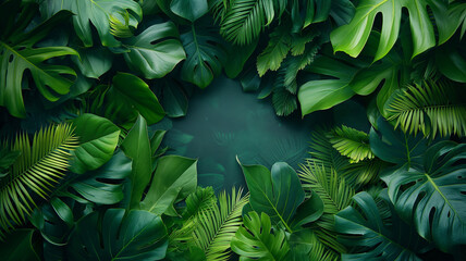 jungle, big green leaves background