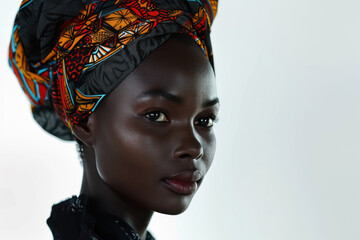 Clean afro woman face and fresh skin for fashion and beauty care ads