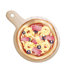 pineapple ham cheese pizza