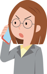 電話で話す女性