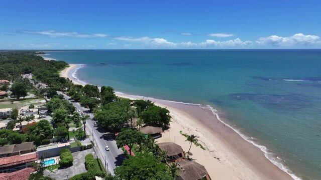 Cruzeiro Beach In Porto Seguro Bahia Brazil. Beach Landscape. Brazilian Northeast. Bahia Brazil. Seascape Outdoor. Cruzeiro Beach In Porto Seguro Bahia. Brazil Discovery Coast.