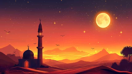 Schilderijen op glas Ramadan, fasting, iftar and celebration cards © Creative-Touch